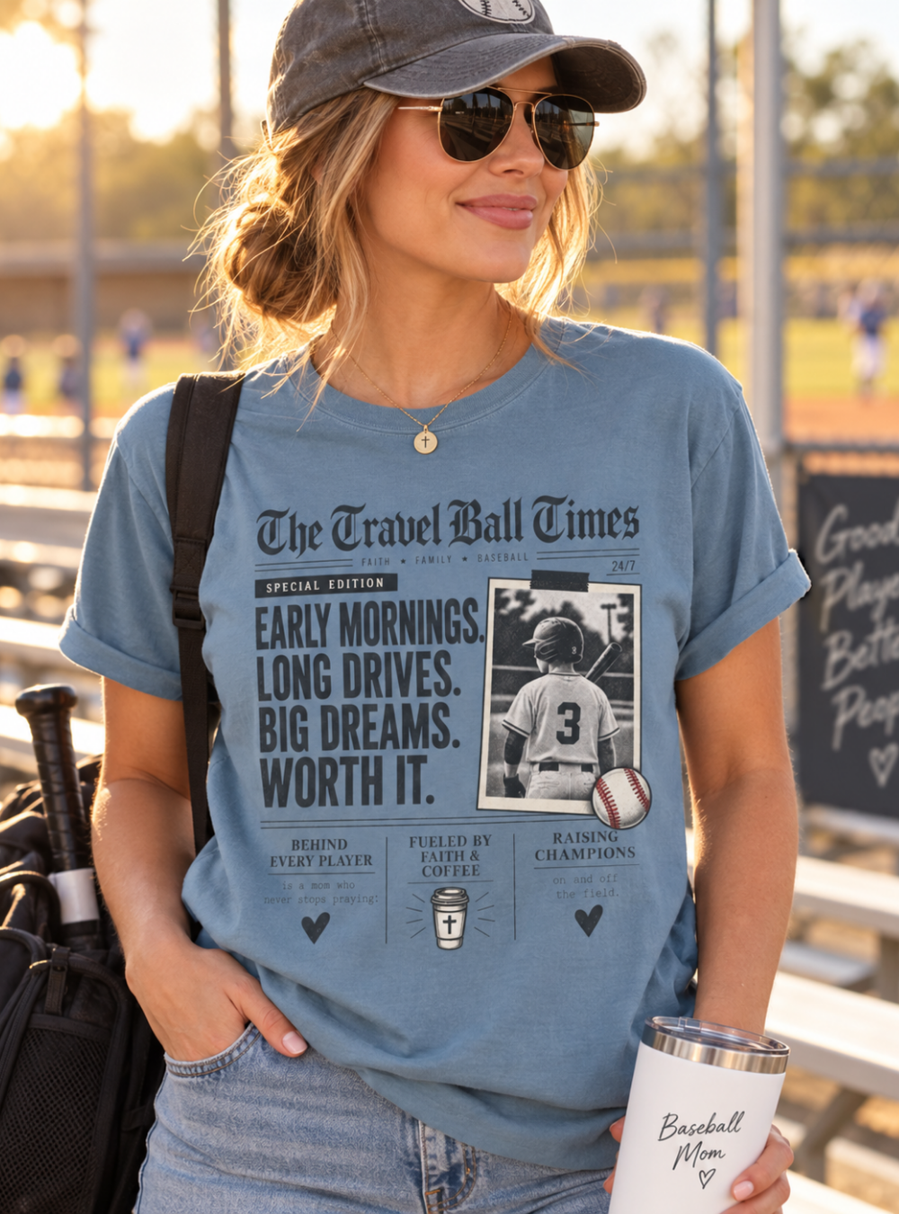 The Travel Ball Times T-Shirt | Travel Baseball Mom Shirt | Christian Baseball Tee
