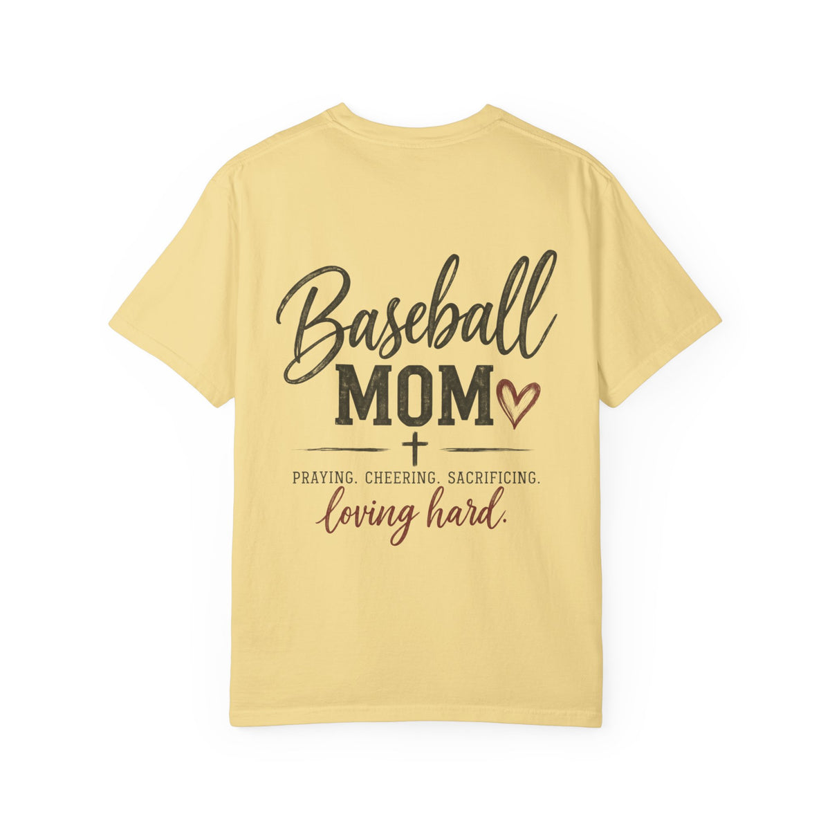 Baseball Mom Praying Cheering Loving Hard T-Shirt | Christian Baseball Mom Tee