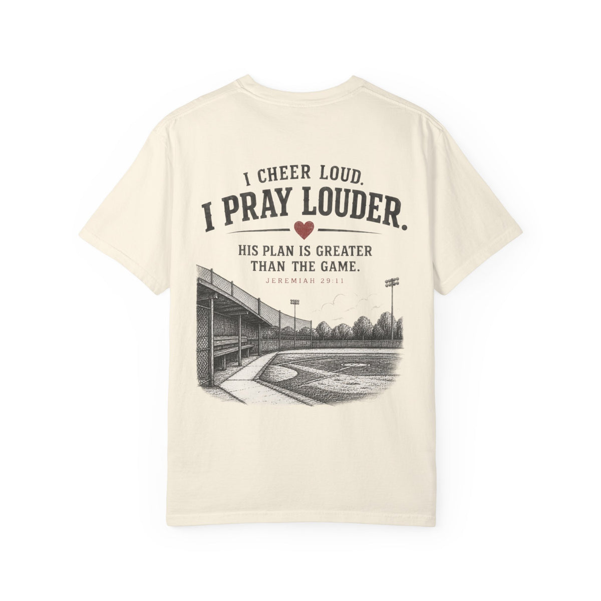 I Cheer Loud I Pray Louder T-Shirt | Christian Baseball Mom Shirt | Faith Baseball Tee