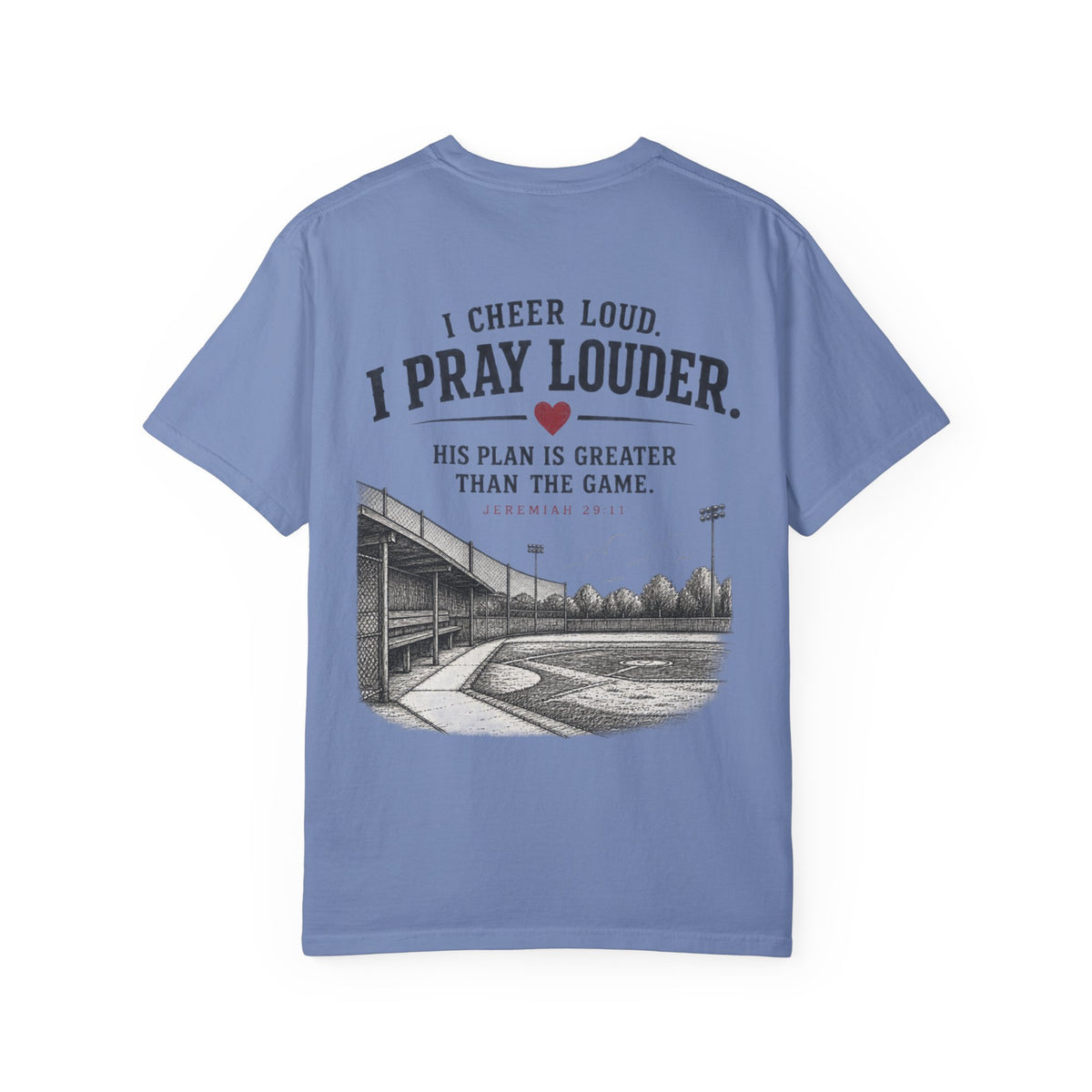 I Cheer Loud I Pray Louder T-Shirt | Christian Baseball Mom Shirt | Faith Baseball Tee