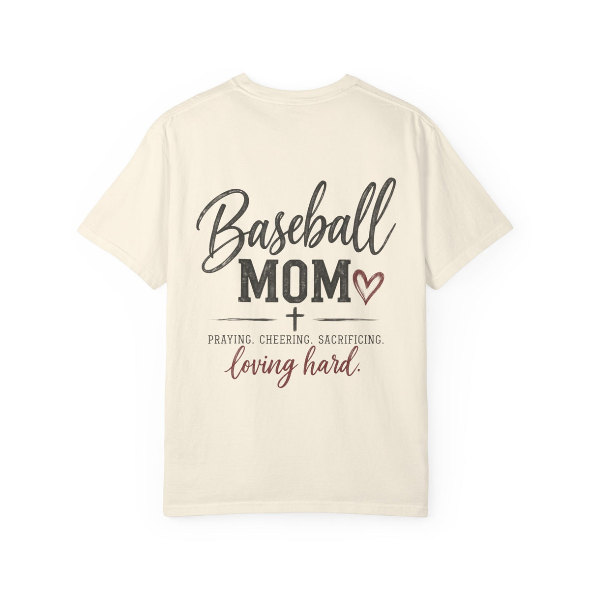Baseball Mom Praying Cheering Loving Hard T-Shirt | Christian Baseball Mom Tee