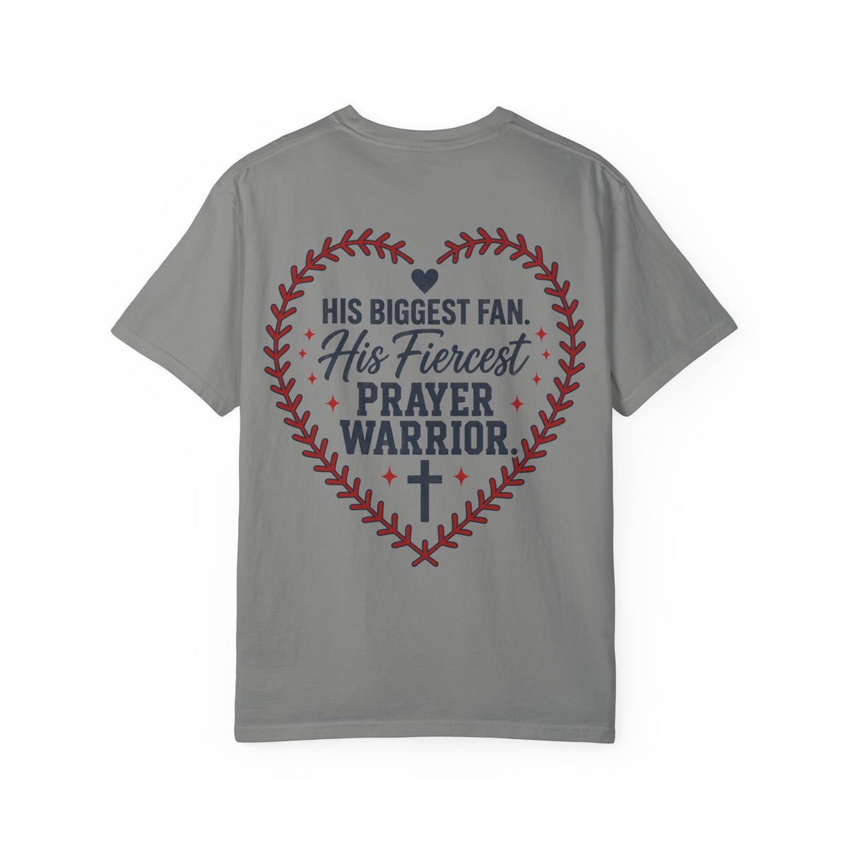 His Biggest Fan Prayer Warrior T-Shirt | Christian Baseball Mom Shirt | Faith Baseball Tee