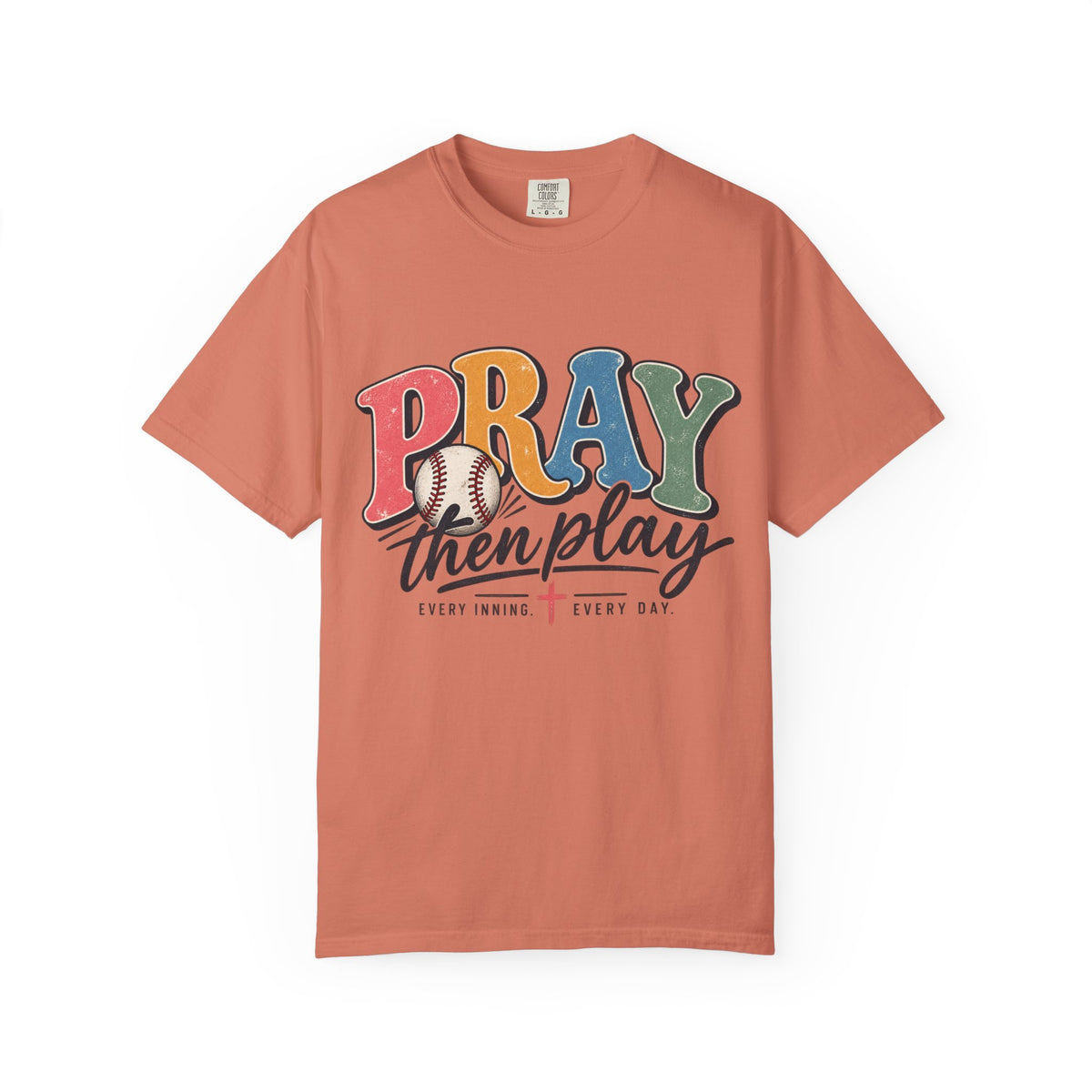 Pray Then Play T-Shirt | Christian Baseball Shirt | Faith Baseball Tee