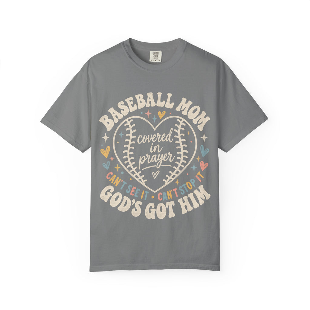 Baseball Mom Covered in Prayer T-Shirt | Christian Baseball Mom Shirt | Faith Baseball Tee