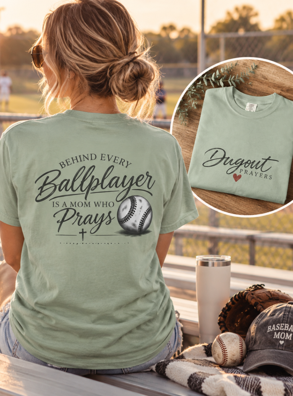 Dugout Prayers T-Shirt | Christian Baseball Mom Shirt | Faith Baseball Tee