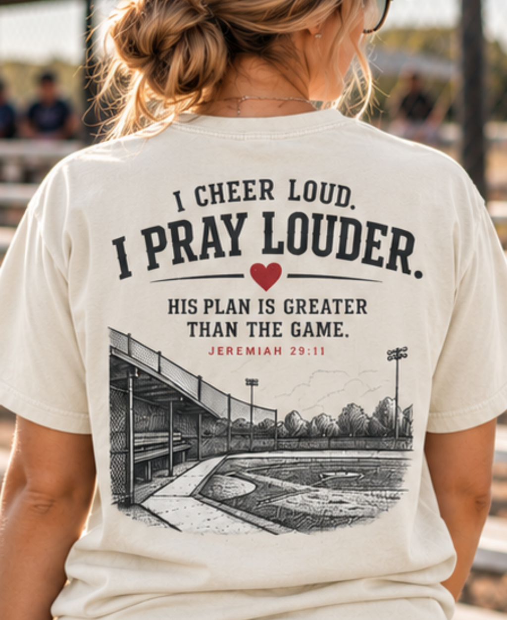 I Cheer Loud I Pray Louder T-Shirt | Christian Baseball Mom Shirt | Faith Baseball Tee