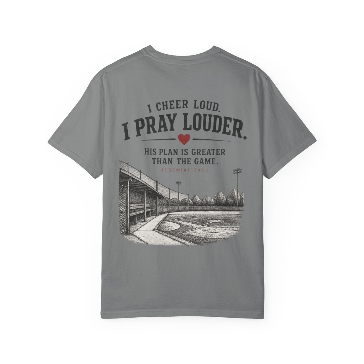 I Cheer Loud I Pray Louder T-Shirt | Christian Baseball Mom Shirt | Faith Baseball Tee