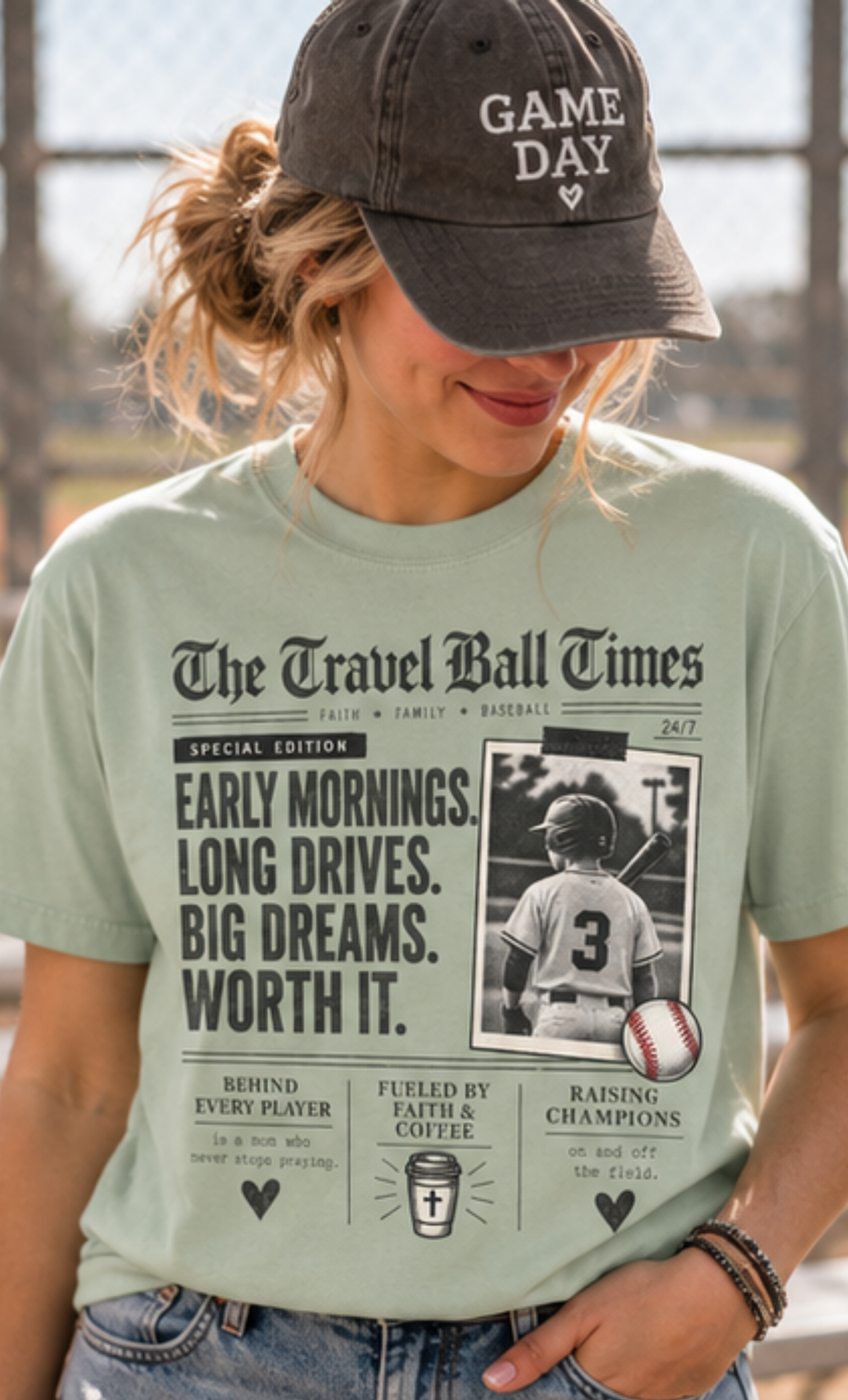 The Travel Ball Times T-Shirt | Travel Baseball Mom Shirt | Christian Baseball Tee