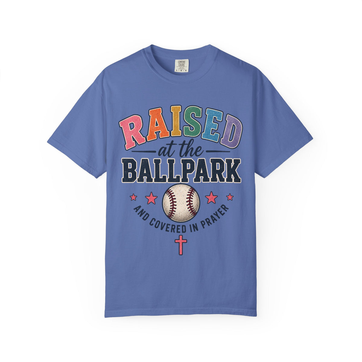 Raised at the Ballpark T-Shirt | Christian Baseball Mom Shirt | Travel Baseball Mom Tee