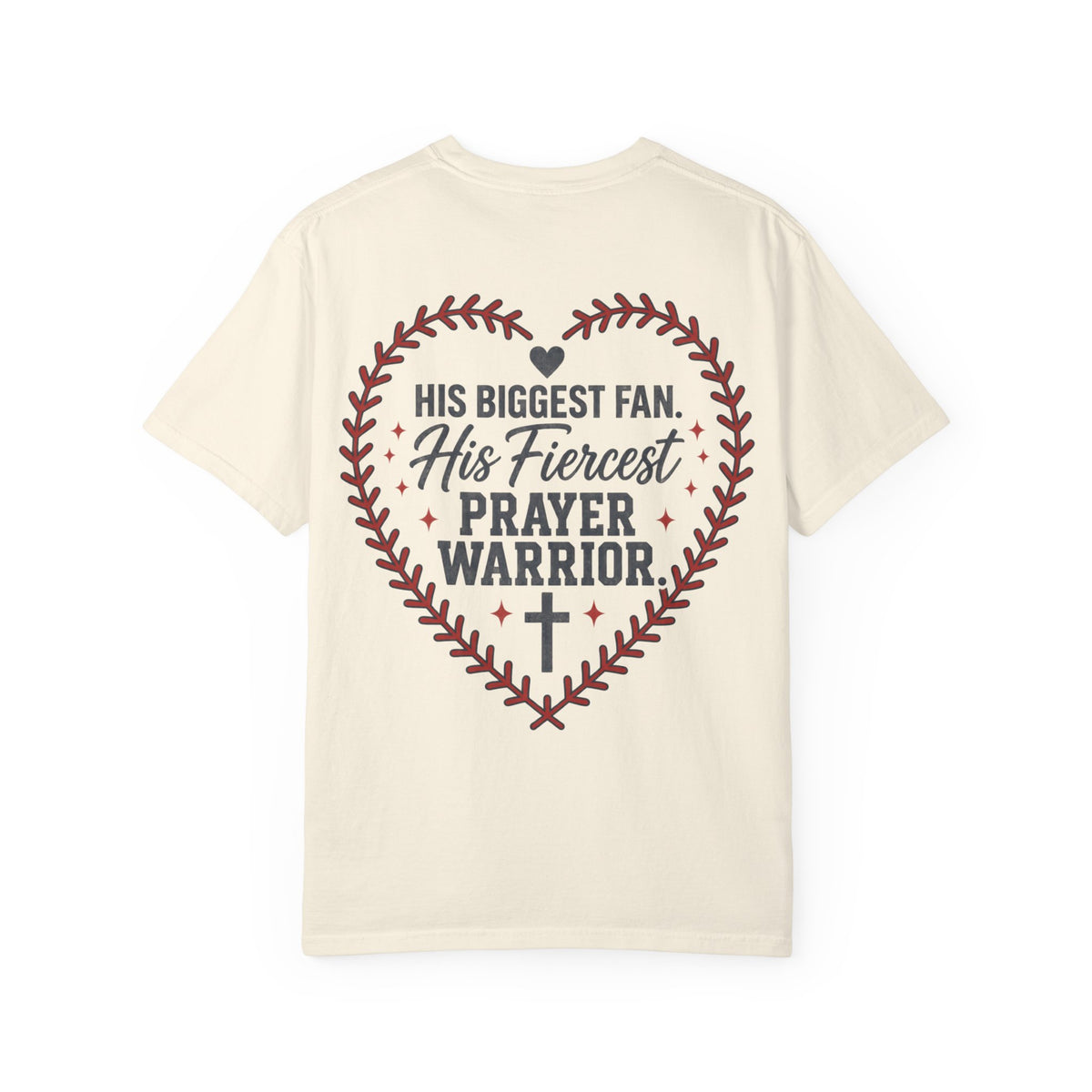 His Biggest Fan Prayer Warrior T-Shirt | Christian Baseball Mom Shirt | Faith Baseball Tee