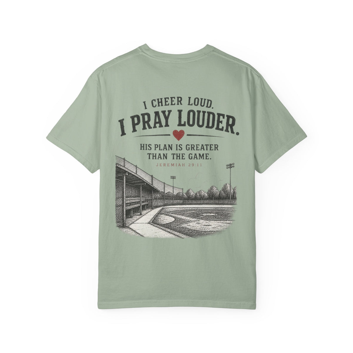 I Cheer Loud I Pray Louder T-Shirt | Christian Baseball Mom Shirt | Faith Baseball Tee