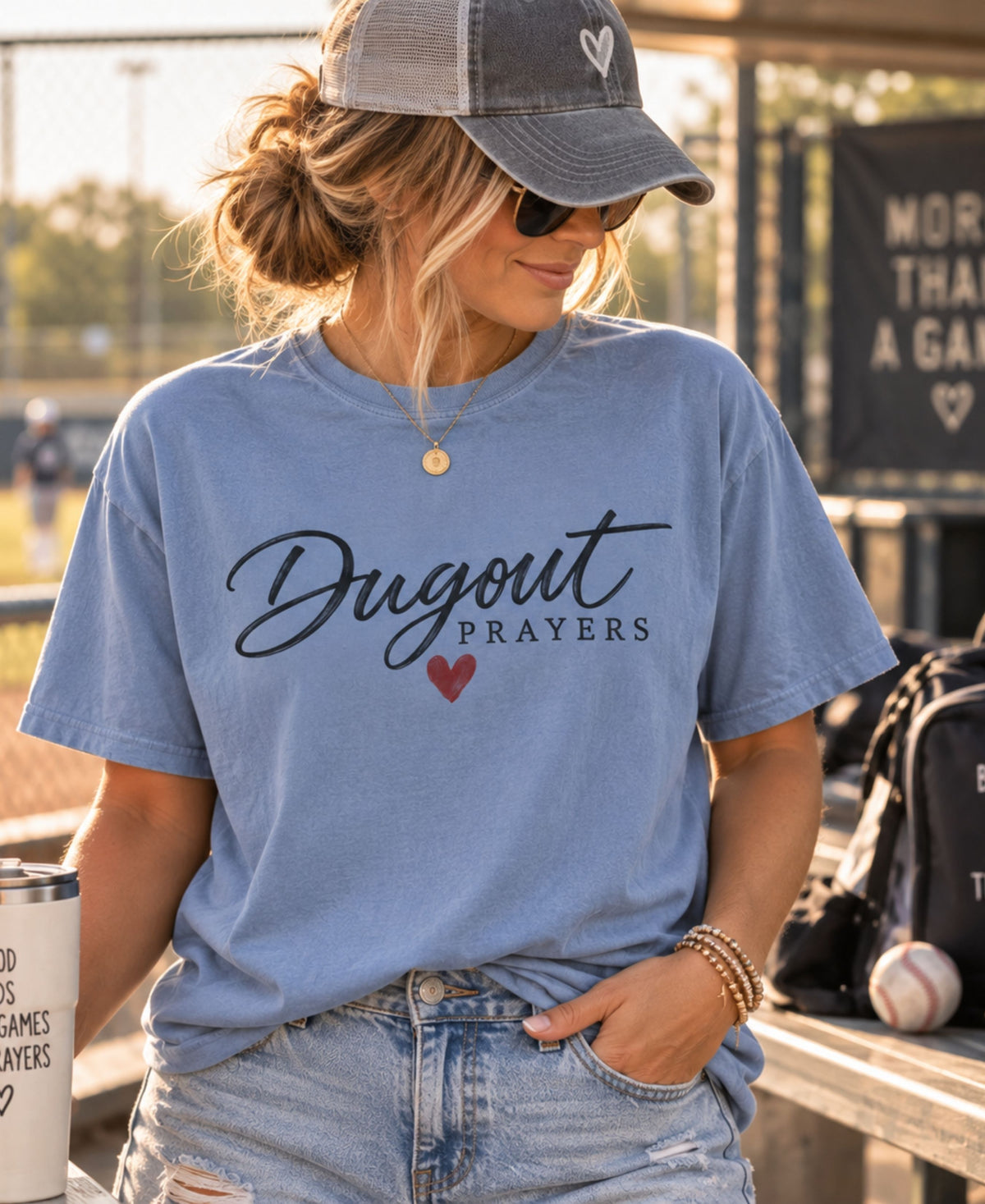 Dugout Prayers T-Shirt | Christian Baseball Mom Shirt | Faith Baseball Tee
