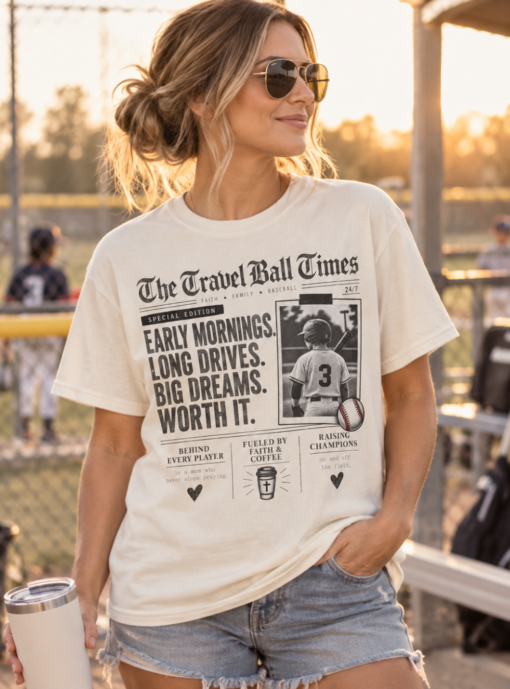 The Travel Ball Times T-Shirt | Travel Baseball Mom Shirt | Christian Baseball Tee