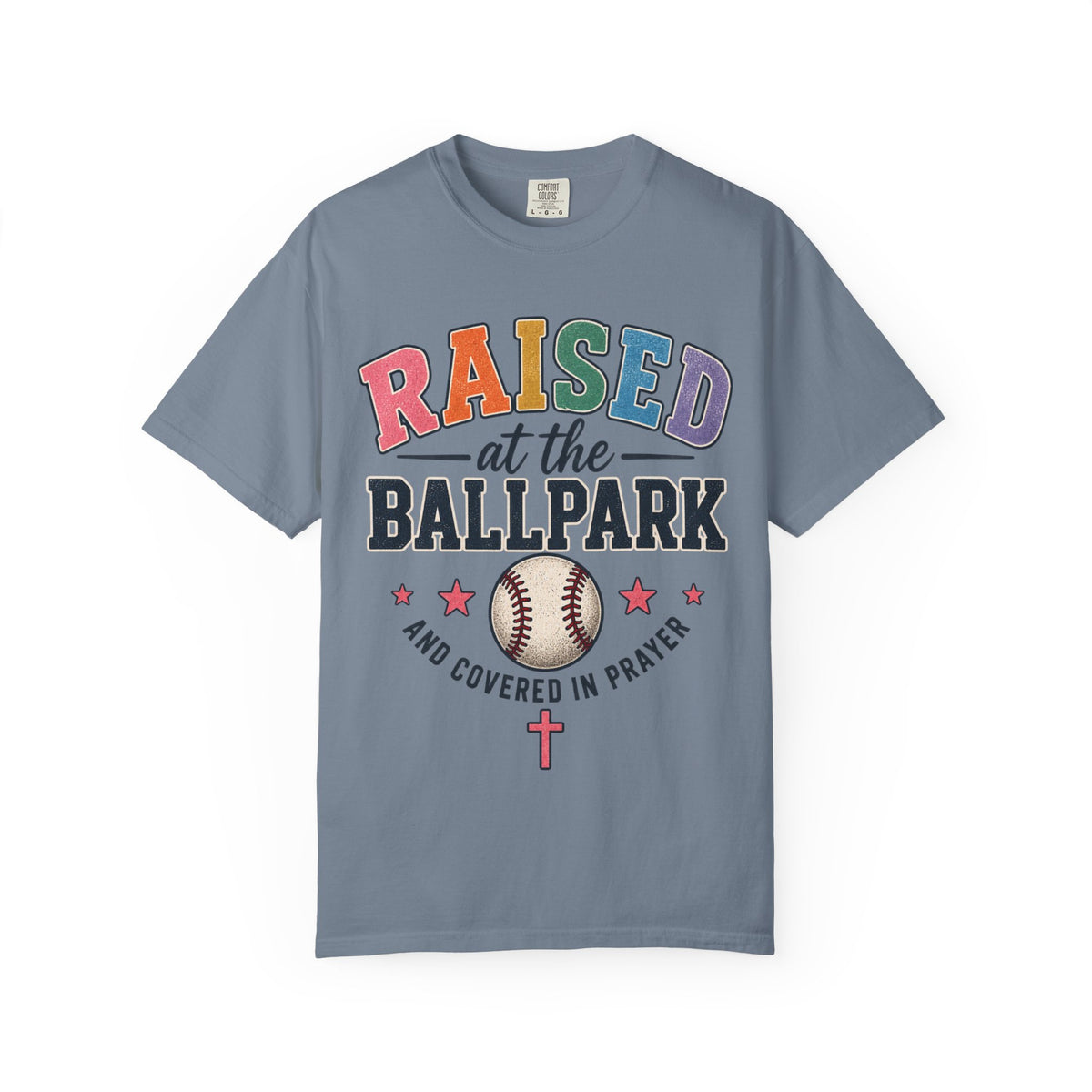 Raised at the Ballpark T-Shirt | Christian Baseball Mom Shirt | Travel Baseball Mom Tee